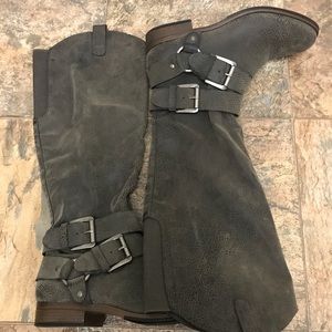 Buckle Riding Boots, Women’s Size 8(B)M - Taupe